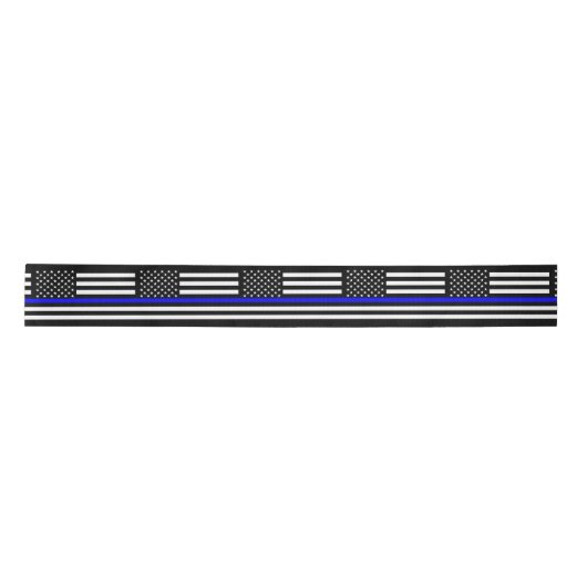 American Thin Blue Line Decor Satijnen Lint (Voorkant)