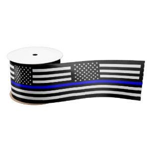 American Thin Blue Line Decor Satijnen Lint