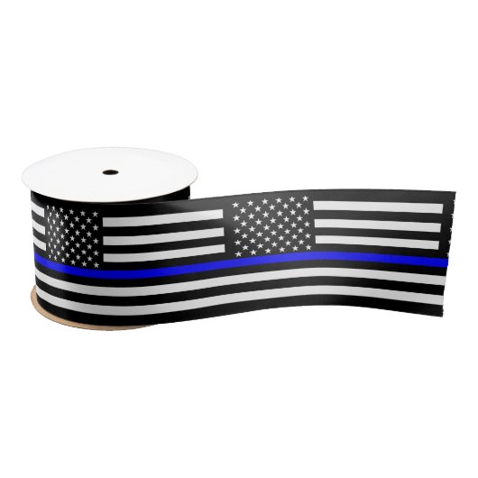 American Thin Blue Line Decor Satijnen Lint (Spoel)