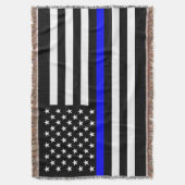American Thin Blue Line Graphic Deken (Voorkant Verticaal)
