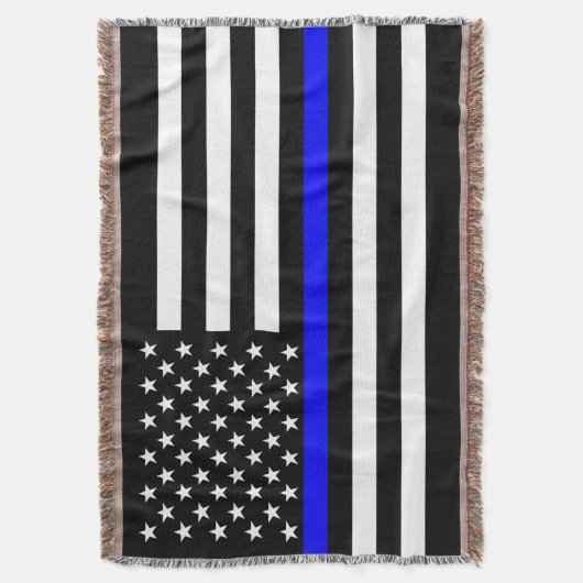 American Thin Blue Line Graphic Deken (Voorkant Verticaal)