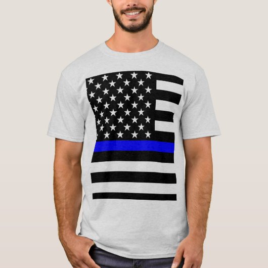 American Thin Blue Line Graphic T-shirt (Voorkant)