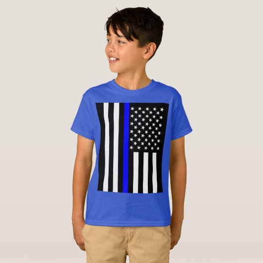American Thin Blue Line Graphic T-shirt (Voorkant volledig)