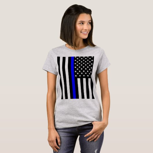 American Thin Blue Line Graphic T-shirt (Voorkant volledig)