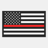 American Thin Red Line Decor Rechthoekige Sticker (Voorkant)