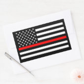 American Thin Red Line Decor Rechthoekige Sticker (Envelop)