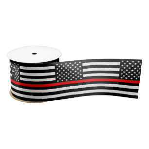 American Thin Red Line Decor Satijnen Lint