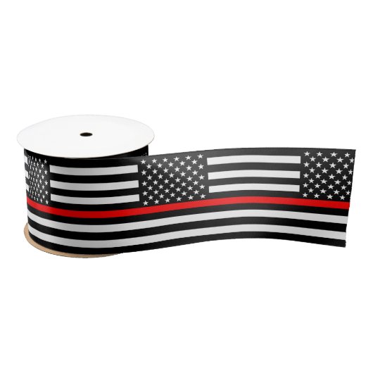 American Thin Red Line Decor Satijnen Lint (Spoel)