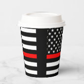 American Thin Red Line Grafisch Decor Papieren Bekers (Links)