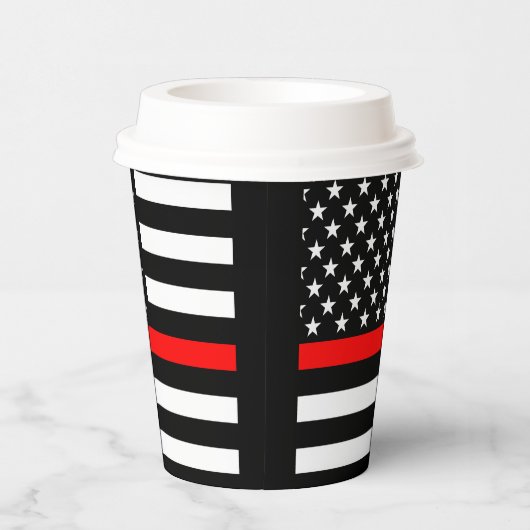 American Thin Red Line Grafisch Decor Papieren Bekers (Rechts)