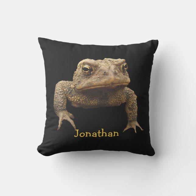 American Toad Animal Brown Black Outdoor Pillow Buitenkussen (Voorkant)