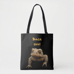 American Toad zegt "Back Off Animal Canvas tas" Tote Bag