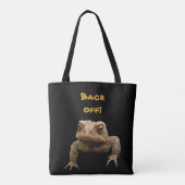 American Toad zegt "Back Off Animal Canvas tas" Tote Bag (Achterkant)