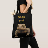 American Toad zegt "Back Off Animal Canvas tas" Tote Bag (Dichtbij)