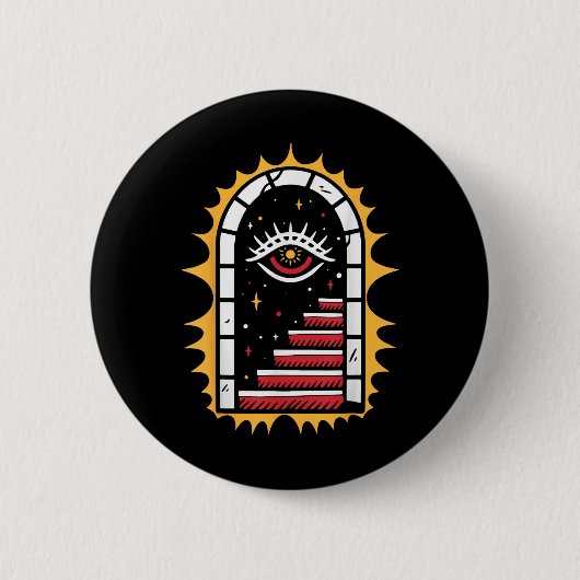 American Traditional Old School Tattoo Flash Ink S Ronde Button 5,7 Cm (Voorkant)