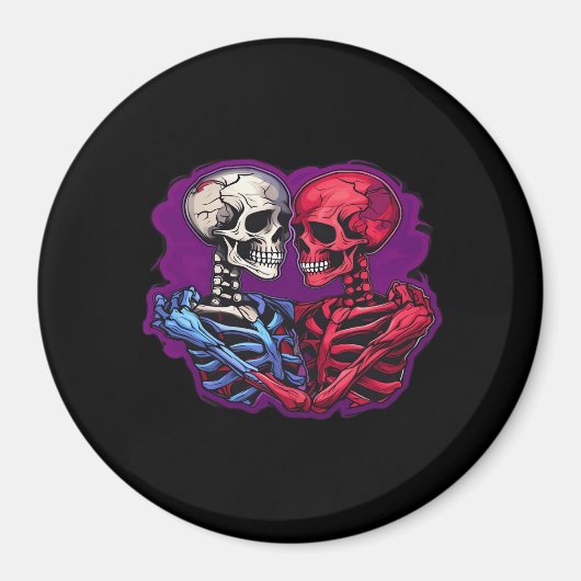 American Traditional Skeleton Holding Hands Tattoo Magneet (Voorkant)