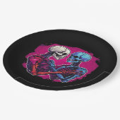 American Traditional Skeleton Holding Hands Tattoo Papieren Bordje (Gekanteld)