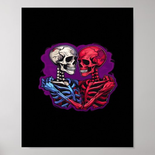 American Traditional Skeleton Holding Hands Tattoo Poster (Voorkant)