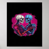 American Traditional Skeleton Holding Hands Tattoo Poster (Voorkant)