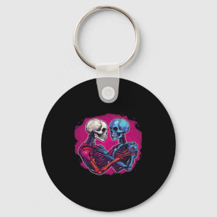 American Traditional Skeleton Holding Hands Tattoo Sleutelhanger