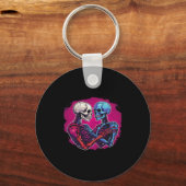 American Traditional Skeleton Holding Hands Tattoo Sleutelhanger (Voorkant)