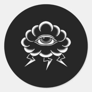 American Traditional Tattoo Edgy Old School Flash Ronde Sticker