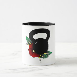 American Traditional Tattoo Flower Kettlebell Mok