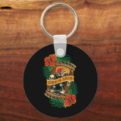 American Traditional Tattoo Old School Flash Skull Sleutelhanger (Voorkant)