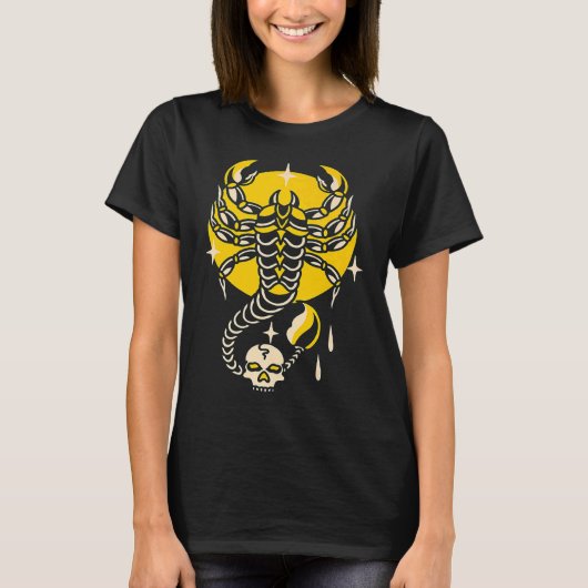 American Traditional Tattoo Scorpion Old School Fl T-shirt (Voorkant)