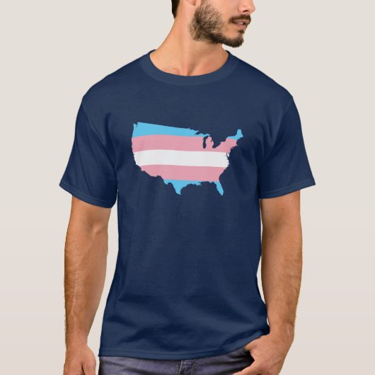 American transgender pride map T-Shirt (Voorkant)