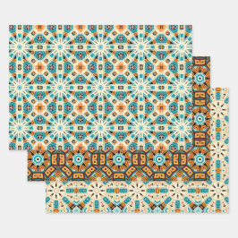 American Tribal Native Naadloze Patroon Set No1 Inpakpapier Vel