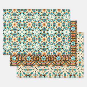 American Tribal Native Naadloze Patroon Set No1 Inpakpapier Vel