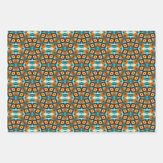 American Tribal Native Naadloze Patroon Set No4 Inpakpapier Vel (Voorkant)