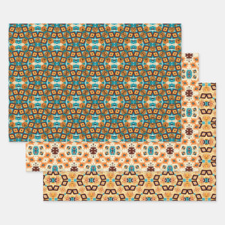 American Tribal Native Naadloze Patroon Set No4 Inpakpapier Vel