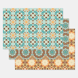 American Tribal Native Naadloze Patroon Set No6 Inpakpapier Vel