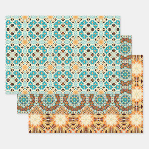 American Tribal Native Naadloze Patroon Set No6 Inpakpapier Vel
