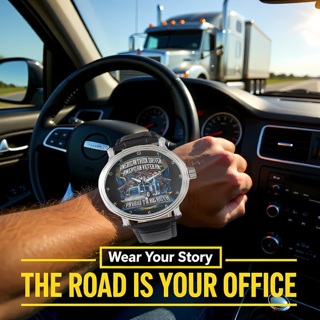 American Truck Driver, Veteran, Proud Horloge (Creator heeft geüpload)