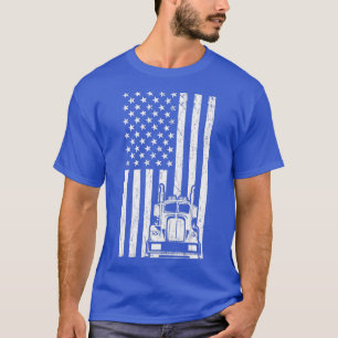 AMERICAN TRUCK FLAG Trucker Big Rig Truck T-shirt