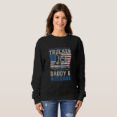 American Trucker Dad Husband Father ons Vlag 4th Trui (Voorkant volledig)