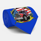 American Trucker Mannen Necktie for Truck Drivers Stropdas (Opgerold)