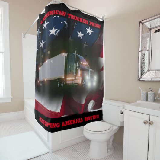 American Trucker Pride Douchegordijn (In situ)
