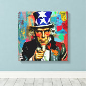 American Uncle Sam Canvas Afdruk (Insitu (Houten vloer))