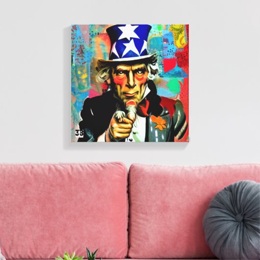 American Uncle Sam Canvas Afdruk (Insitu (Woonkamer))