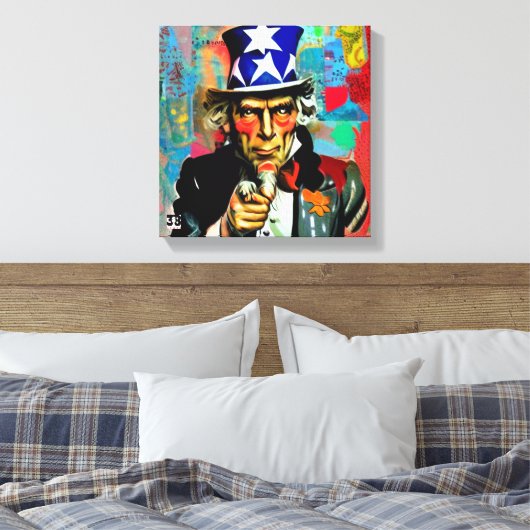 American Uncle Sam Canvas Afdruk (Insitu (Slaapkamer))