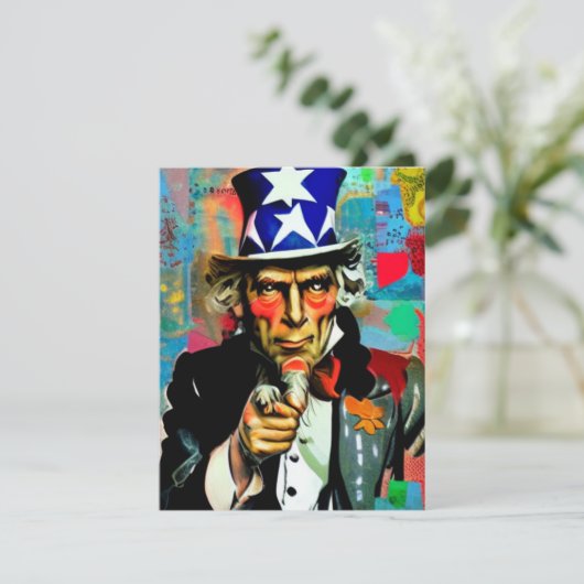American Uncle Sam Notitiekaartje (Staand voorkant)