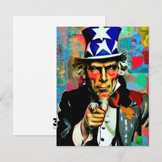 American Uncle Sam Notitiekaartje (Voorkant / Achterkant)