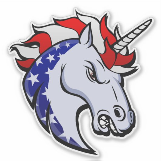 American Unicorn Sticker (Voorkant)