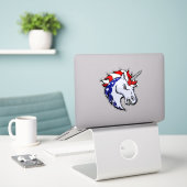 American Unicorn Sticker (Laptop op bureau)