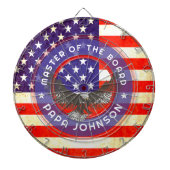 American US flag antiqued style cuustom dart board Dartbord (Voorkant)