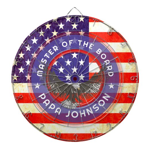 American US flag antiqued style cuustom dart board Dartbord (Voorkant)